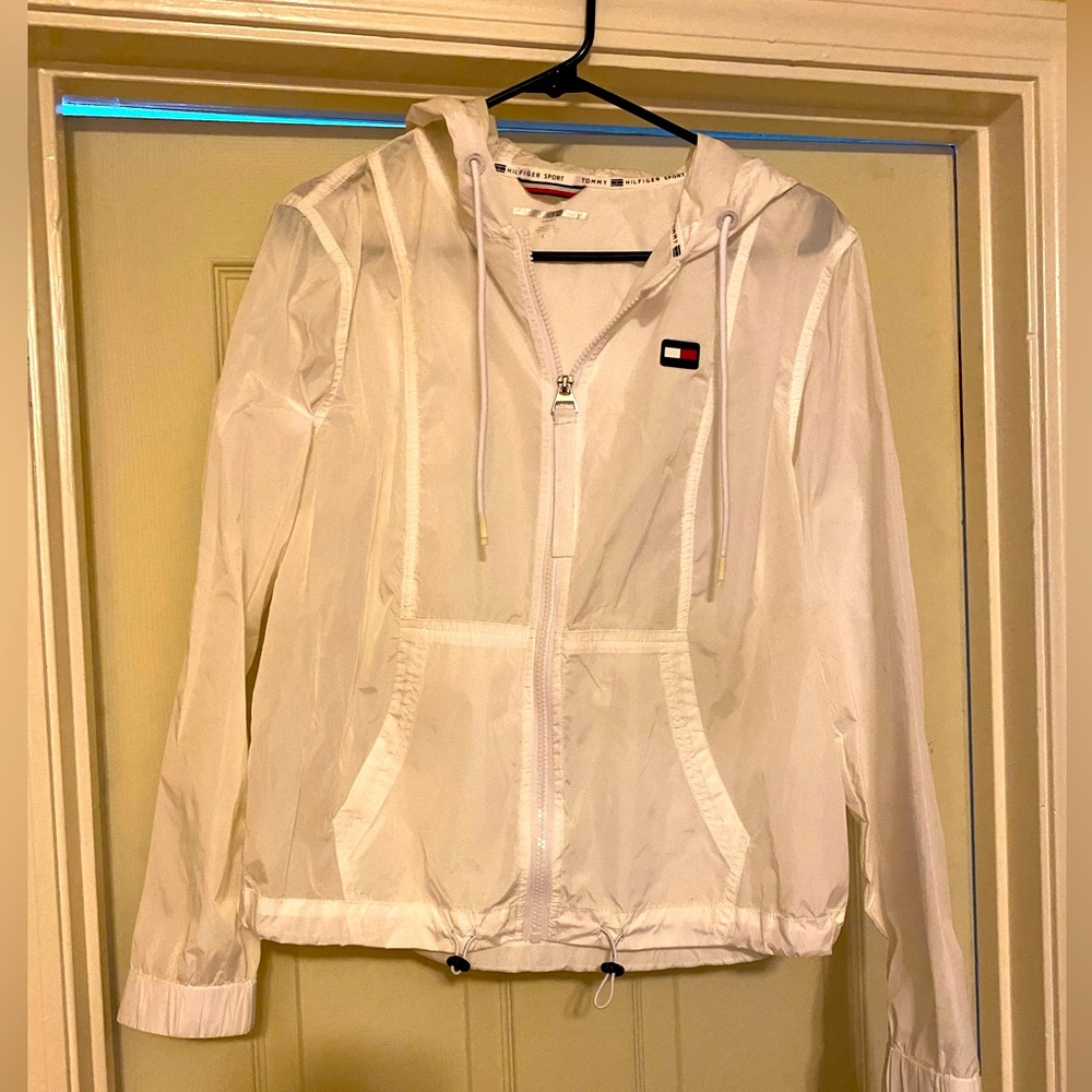 Tommy Hilfiger white windbreaker. Size medium